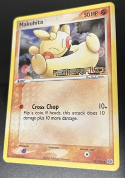Makuhita Pokemon EX Emerald Stamped Reverse Holo 54/106 Rare Light Played - Image 2
