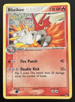 2006 BLAZIKEN Holo Rare POKEMON POP Series 1 #1/17 Lightly Played - Image 1