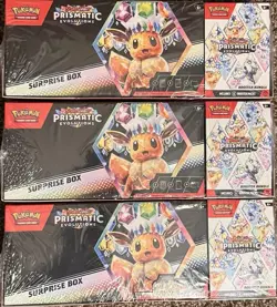LOT OF 3 - Pokemon Prismatic Evolutions Surprise Box & Booster Bundle Sams Club - Image 1