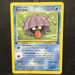 Pokemon TCG Kokiyas #54/62 FRENCH 1st Edition Common READ CCG Fossil Shellder LP - Image 1