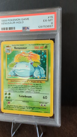 1999 POKEMON TCG BASE SET UNLIMITED #15 VENUSAUR - HOLO PSA 6 EX-MT - Image 2