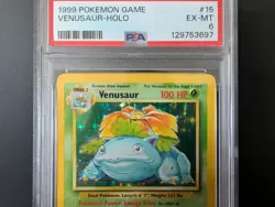 1999 POKEMON TCG BASE SET UNLIMITED #15 VENUSAUR - HOLO PSA 6 EX-MT - Image 4