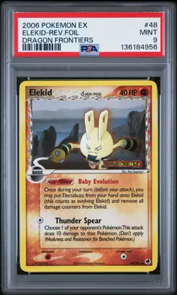 2006 POKEMON EX DRAGON FRONTIERS #48 ELEKID-REVERSE FOIL PSA 9 - Image 1
