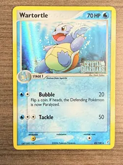 Wartortle 42/100 Reverse Holo EX Crystal Guardians Pokemon Card - Image 1