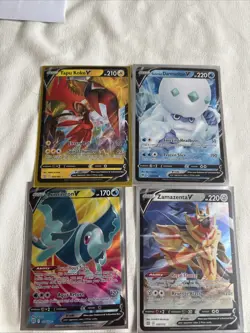 Pokemon TCG Lot Of 4 SWSH V Cards- Tapu Koko, Darmanitan, Lumineon Zamazenta - Image 1