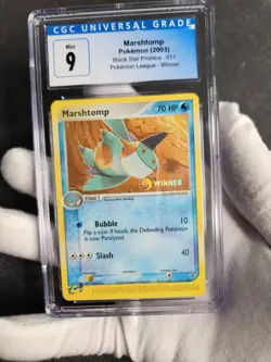 2003 Pokemon Black Star Promo Marshtomp WINNER Stamp Pokemon CGC 9 Card like PSA - Image 3