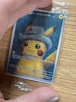 Pokemon Van Gogh Pikachu with Grey Felt Hat SVP Black Star Promo 085 SEALED - Image 3