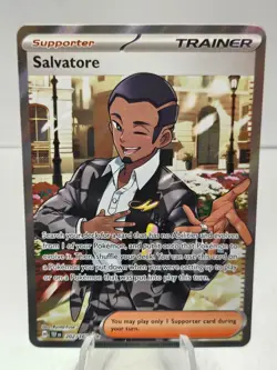 Salvatore 202/162 Temporal Forces Full Art Trainer Ultra Rare Pokemon Card - Image 1