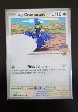 RARE Pokemon card Hop´s Cramorant 177/217 - Major printer obstruction error - NM - Image 1