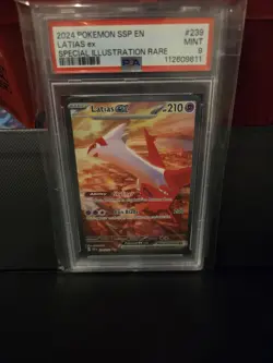 2024 POKEMON SSP EN-SURGING SPARKS SPECIAL ILLUSTRATION RARE LATIAS EX PSA 9 - Image 1