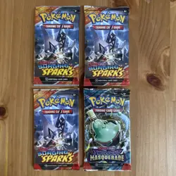 Sealed Pokemon TCG Lot Of 4 Booster Pack: Surging Sparks Twilight Masquerade - Image 1