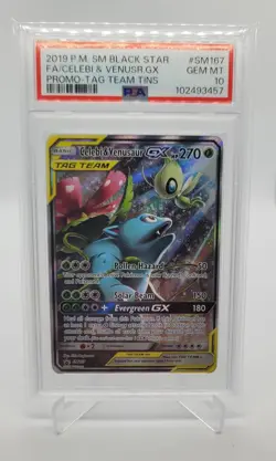 CELEBI & VENUSAUR GX FA SM167 - 2019 POKEMON SM BLACK STAR PROMO PSA10 Pokemon - Image 1