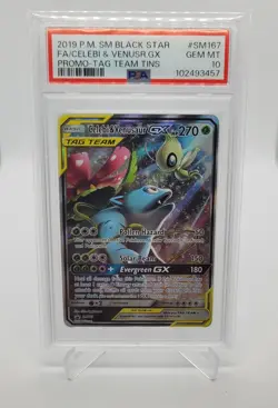 CELEBI & VENUSAUR GX FA SM167 - 2019 POKEMON SM BLACK STAR PROMO PSA10 Pokemon - Image 2