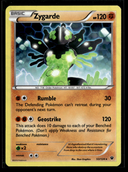Zygarde 53/124 Fates Collide Cracked Ice Holo Pokemon Card NM - Image 1