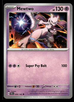 Mewtwo - Stellar Crown SCR 059/142 kantaro Pokemon TCG Card NM - Image 1