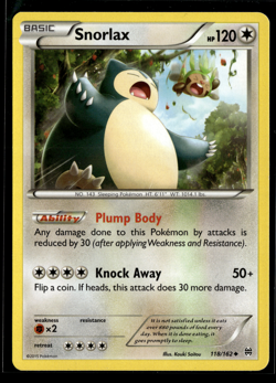 Pokemon Card Snorlax Breakthrough Uncommon 118/162 Light Play/NM - Image 1