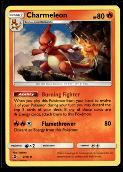 Pokemon Card Charmeleon Dragon Majesty Uncommon 2/70 Near Mint - Image 1