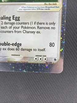 Pokemon Chansey EX TCG Holo Ultra Rare Card Ruby and Sapphire 96/109 - Image 5