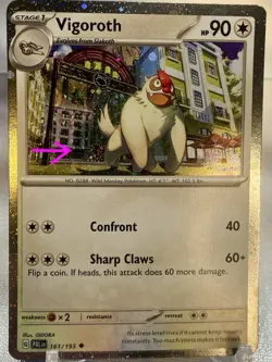 Pokemon Vigoroth Cosmos Holo Card 161/193 NM FART SWIRL - Image 1