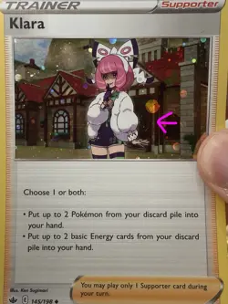 Pokemon TCG Chilling Reign Klara Card 145/198 Cosmos Holo FART SWIRL - Image 1