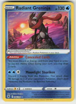 RADIANT GRENINJA 046/189 RADIANT RARE ASTRAL RADIANCE POKEMON NM/M - Image 2