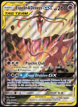 Espeon & Deoxys-GX SM240 OVERSIZED Jumbo Promo SM Black Star Promos Pokemon - Image 1