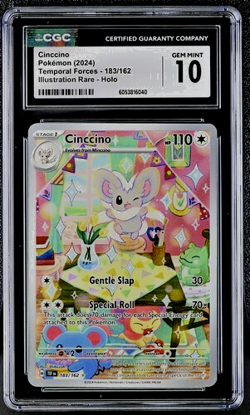 Cinccino Illustration Rare Card 183/162 Temporal Forces CGC 10 Gem Mint Pokemon - Image 1