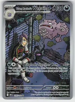 Team Rocket's Weezing 199/182 Illustration Rare Destined Rivals Pokemon NM - Image 1