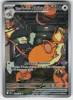 Team Rocket's Raticate 202/182 Illustration Rare Destined Rivals Pokemon NM - Image 1