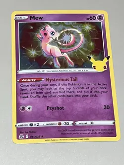 Pokemon TCG Mew 011/025 Holo 25th Anniversary Celebrations Near Mint - Image 3