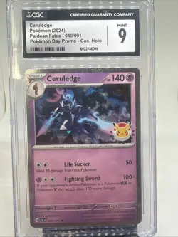 2024 Pokemon Day Ceruledge 040/091 Paldean Fates Cosmos Holo CGC 9 Mint Promo - Image 2