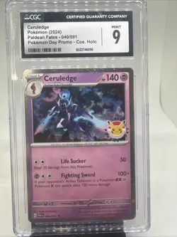 2024 Pokemon Day Ceruledge 040/091 Paldean Fates Cosmos Holo CGC 9 Mint Promo - Image 3