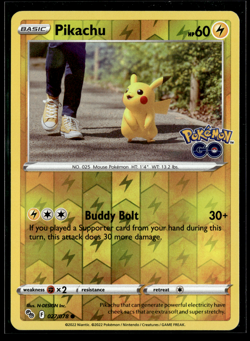 Pikachu 27/78 Pokemon Go Common Reverse Holo Pokemon TCG 2022 - Image 1