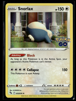 Snorlax 55/78 - HOLO RARE - Pokemon Go NM - Image 1