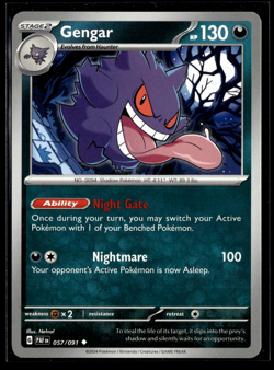 2024 Pokemon SV Paldean Fates PAF EN Gengar Holo Rare #057/091 - Image 1
