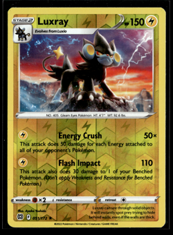 Luxray Brilliant Stars Reverse Holo Rare Pokemon TCG 051/172 Sword & Shield - Image 1