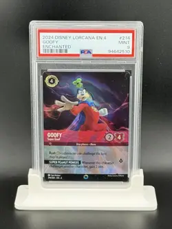2024 DISNEY LORCANA EN 4-URSULA'S RETURN ENCHANTED #214 GOOFY - SUPER GOOF PSA 9 - Image 1