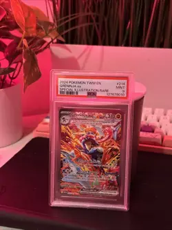 Pokemon TCG Twilight Masquerade Greninja EX Card 214/167 Sir PSA 9 - Image 1