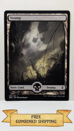 Magic The Gathering: 4x Battle for Zendikar (BFZ) Full Art Swamp - Image 2