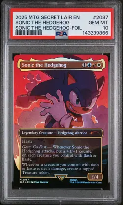 Sonic The Hedgehog #2087 2025 Magic MTG Secret Lair Drop • Foil • PSA 10 - Image 1