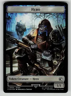 Hero (0004) // Wizard (0015) Double-Sided Token 4 // 15 foil FINAL FANTASY - Image 1