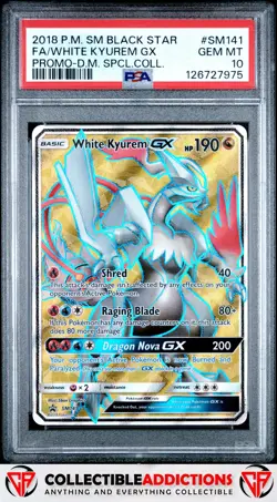 2018 Pokemon Sm Black Star Promo #SM141 White Kyurem Gx PSA 10 - Image 1