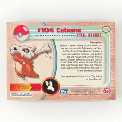 [LP] Topps 1999 Cubone #104 Pokemon TV Animation Edition Series 1 (Blue Label) - Image 2
