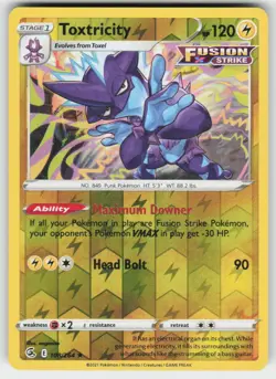 Toxtricity 108/264 Reverse Holo Rare Fusion Strike Pokemon NM - Image 1