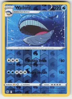 Wailord 032/159 Reverse Holo Rare Crown Zenith Pokemon NM - Image 1