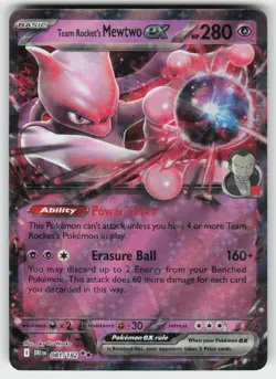 Team Rocket's Mewtwo ex 081/182 Double Rare Destined Rivals Pokemon NM - Image 1