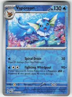Vaporeon 022/131 Reverse Holo Rare Prismatic Evolutions Pokemon NM - Image 1