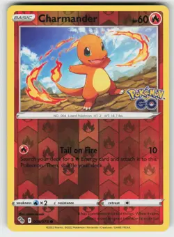 Charmander 008/078 Reverse Holo Common Pokemon GO Pokemon NM - Image 1