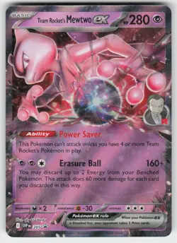 Team Rocket's Mewtwo ex 205 Promo Scarlet & Violet Pokemon NM - Image 1