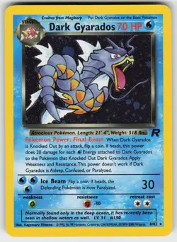 Dark Gyarados 8/82 Holo Rare Team Rocket Pokemon Unlimited NM - Image 1
